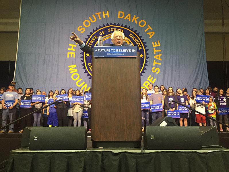 Bernie Sanders visited the Sioux Falls Denny Premier Center on Thursday, May 12. 