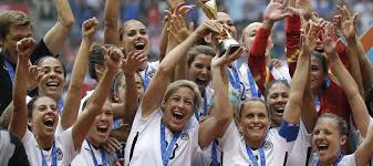 The U.S. Womens national soccer team celebrates their third World Cup win in 2015.