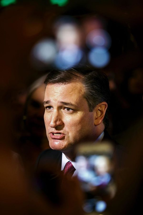 Republican presidential candidate Sen. Ted Cruz following his speech during the California Republican Convention at the Hyatt Regency San Francisco Airport, in Burlingame, Calif., on Saturday, April 30, 2016. (Marcus Yam/Los Angeles Times/TNS)