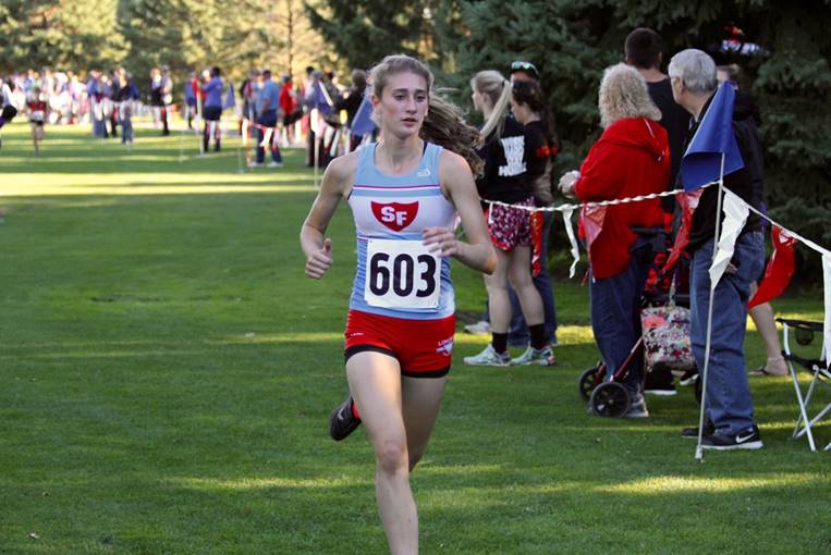 Klatt competes in a cross country meet in her first year at LHS.