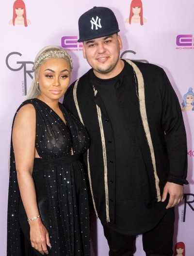 Rob Kardashian and Blac Chyna pose for a picture previous to their argument.