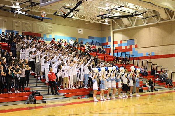 LHS student section at the  LHS vs WHS basketball game on Jan. 26.