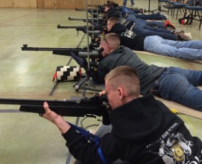 The LHS Rifle Team practices for their next competition.
