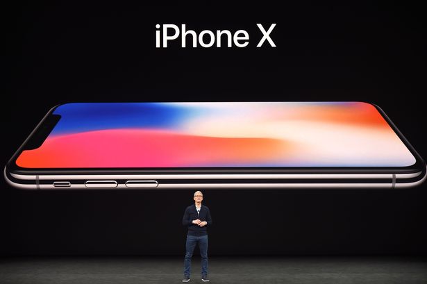 Tim+Cook%2C+CEO+of+Apple+announces+the+long+awaited+iPhone+X.%0A