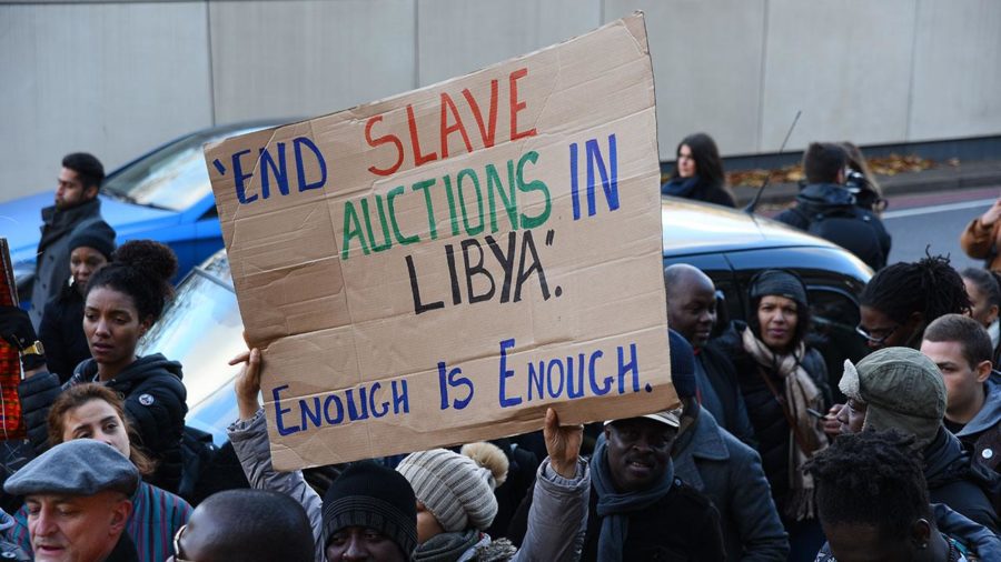 Many+have+taken+to+protesting+the+slave+trade+in+Libya.