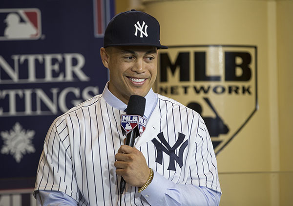 Former Miami Marlin Giancarlo Stanton is now apart of the New York Yankees.