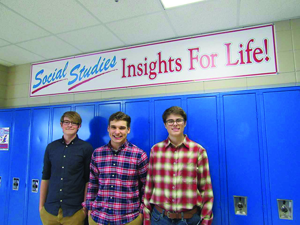 Juniors David Mickelson, Steven Stevens and Carter Bauman placed third in the JA titan economics competition. 