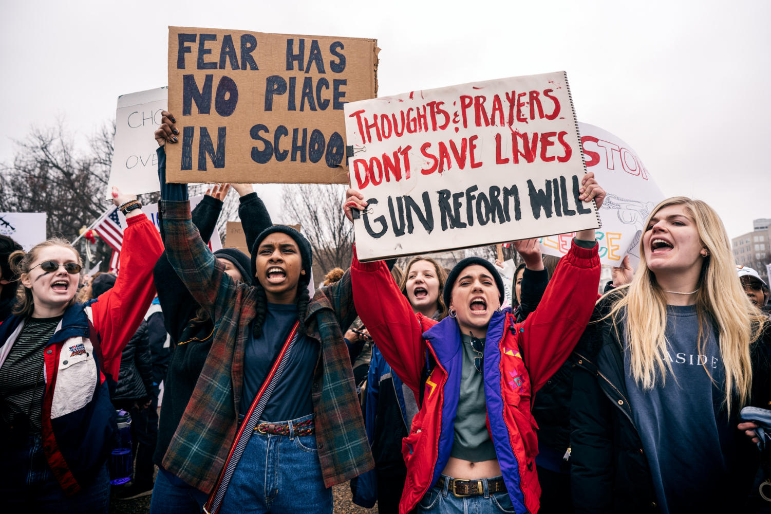 Teens For Gun Reform, an organization created by students in the Washington DC area protest weak gun laws in the wake of the Parkland High School shooting.