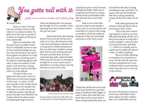 You gotta roll with it: LHS students involved in the Sioux Falls Roller Derby