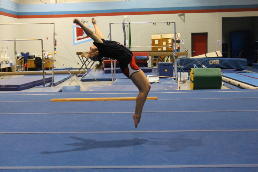 Setting the bar high for gymnastics is sophomore Elizabeth Boysen.