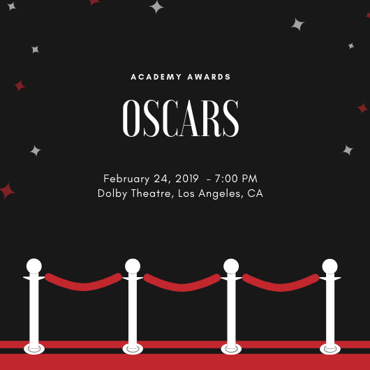 The Oscars will be held in the Dolby Theatre on Feb. 24, 2019. Bohemian Rhapsody is expected to receive the most awards.