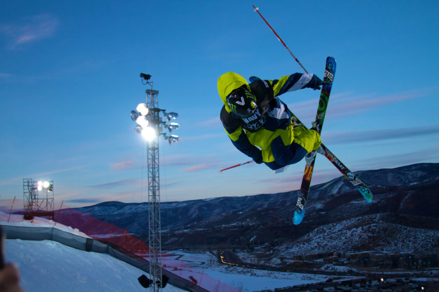 Athlete competing in a halfpipe event at the 2010 Aspen X Games