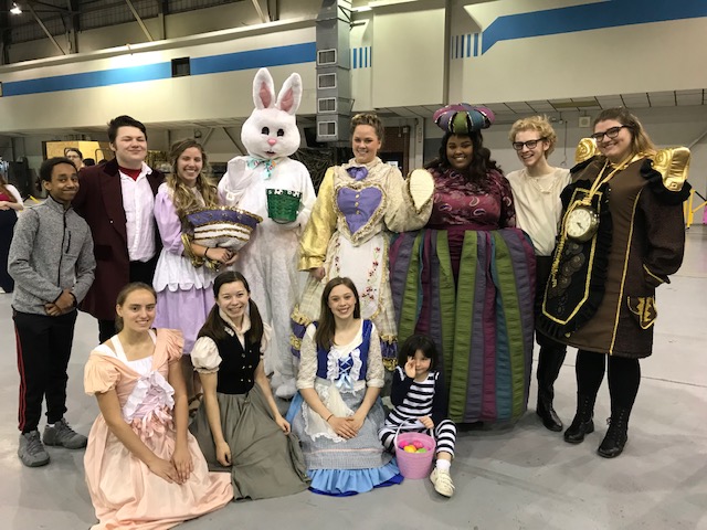 Theater department volunteers pose with the Easter Bunny. Left to right: Lewhat Tesfaldet, Court Anderson, Abbigale Hellevang, Margaret Meierhenry, Danielle Koang, Timothy Stolp, Suzanne Fitterer, Leah Berdahl, Savannah Chhen
and Ramsey Folkerts.