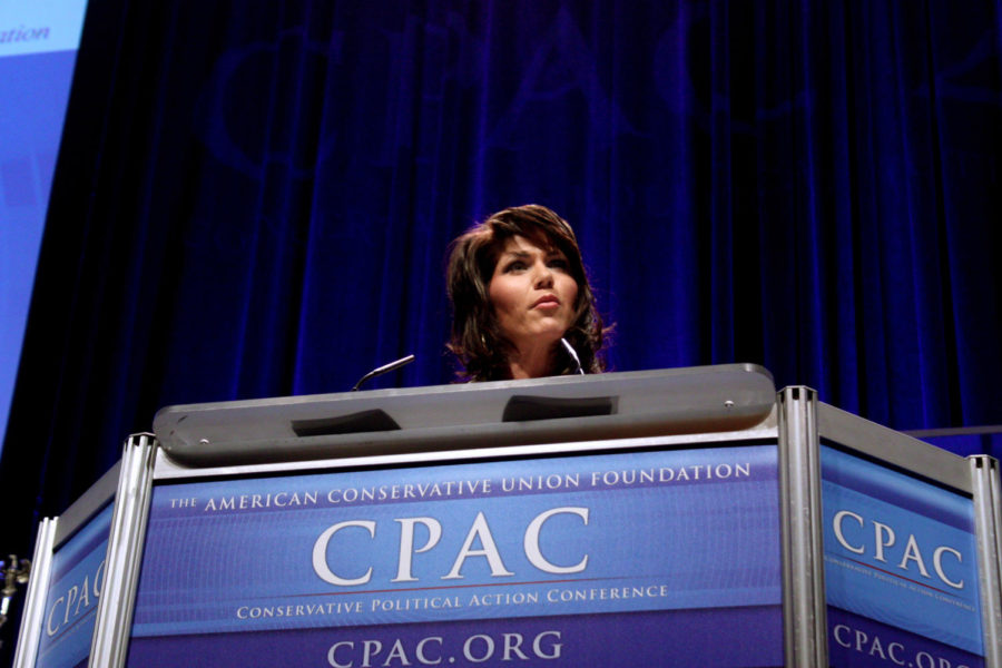 Krisi Noem speaks at CPAC in 2011. Noem because South Dakota's first female governor in 2019.