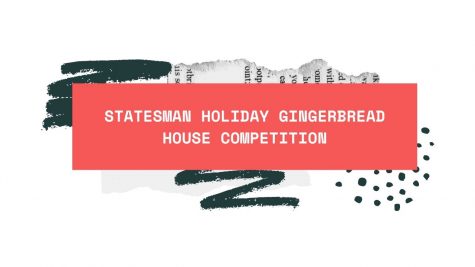 LHS Statesman staff members test their architectural skills in a holiday gingerbread house competition.