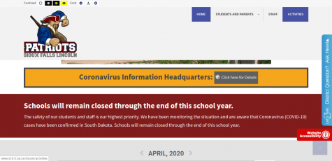 On April 6, Governor Kristi Noem announced that all Sioux Falls public schools will remain closed for the rest of the year due to Covid-19.