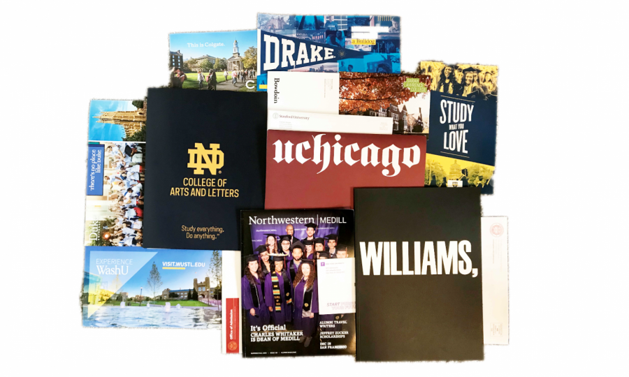 Colleges are sending out waves of informational post cards and letters to college-bound students with hopes of recruiting them. 