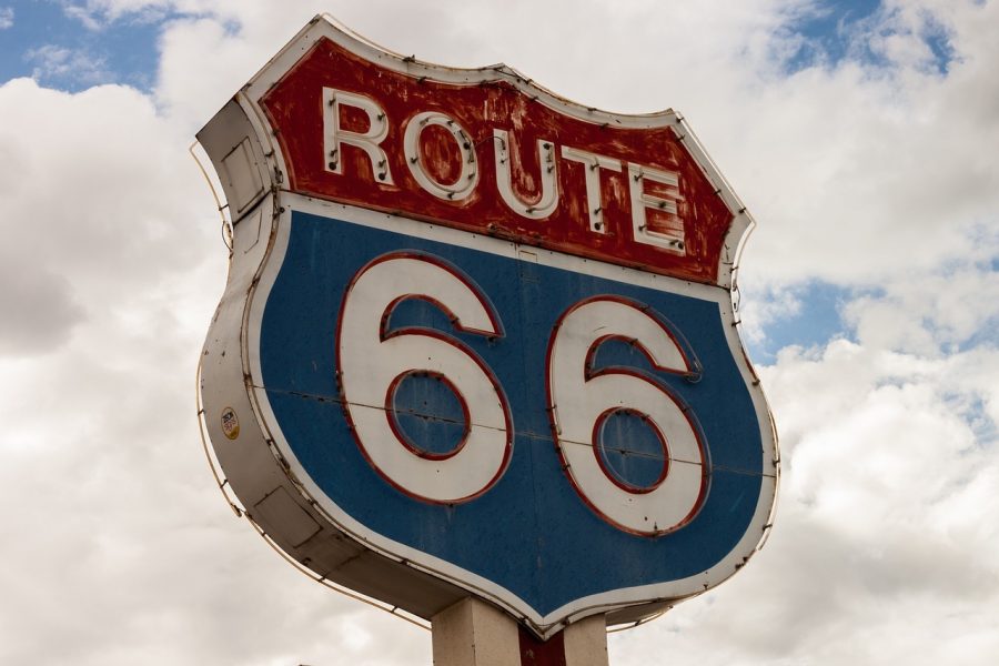 Historic Route 66 spans over 2,000 miles, home to many roadside attractions. 