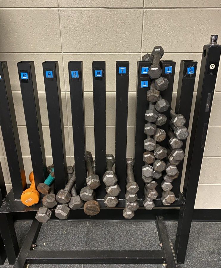 The weightroom for the NCAA Womens Basketball Tournament, held in San Antonio, TX, had little more than the rack of dumbbells found in the LHS yoga room.