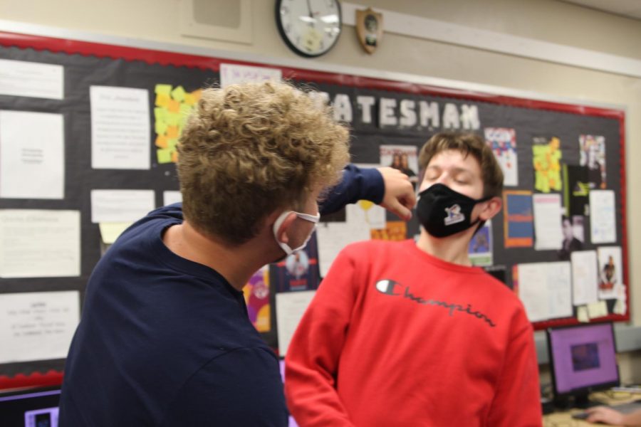 Statesman staff members, Charley Lockwood-Powell and Carter Ericson face off.