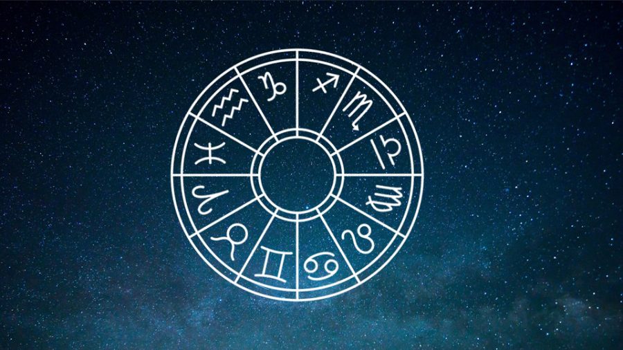 A wheel showing all of the different astrological signs based on the month born in and star alignment.