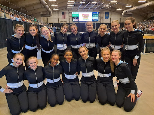 LHS dance team smiling after a happy win at competition in Brookings.