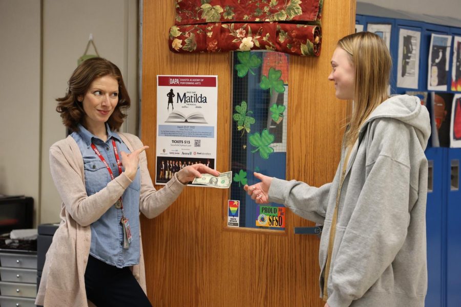 Students reported seeing Mrs. Winklepleck in the halls bribing students with tickets to her play. 
