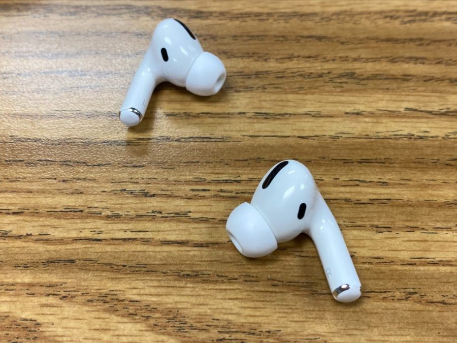 Sandvall’s AirPods that she uses every day to listen to her favorite songs, old and new.
