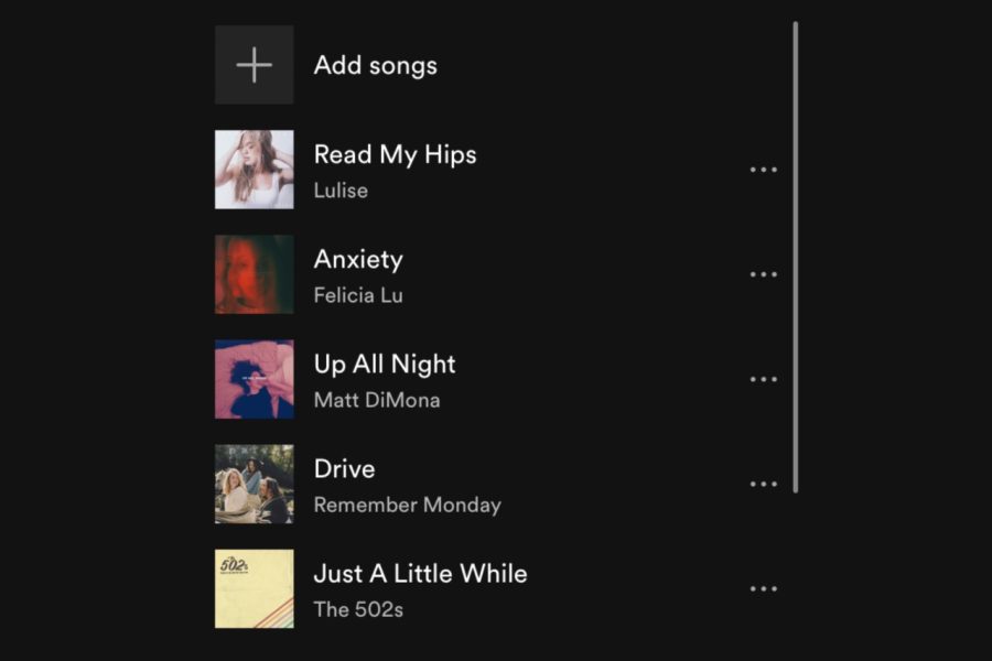 This Spotify playlist includes music from all five of these artists.