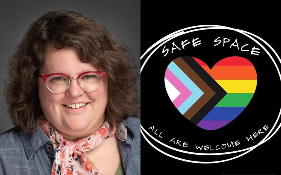 Annie Lanning and the “safe space” picture she made to show her support to members of the LGBTQ+ community.  