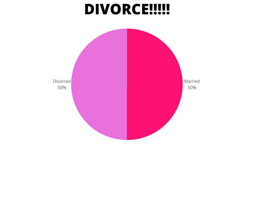 This chart accurately shows the percentage of divorced couples to the percentage of married couples.
