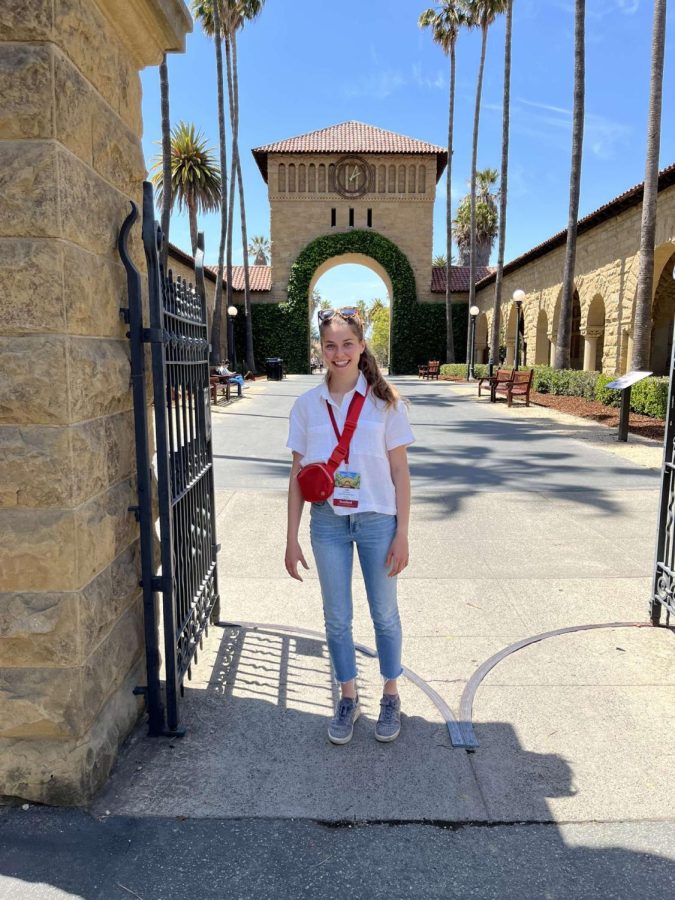 Lila Batcheller poses on the beautiful campus she plans to attend this coming fall semester.
