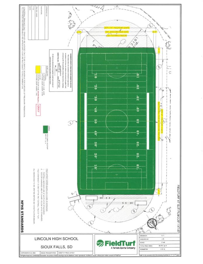 LHS football field plans layed out on this sheet for the new layout