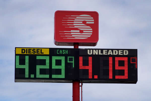 The national average cost of gas per gallon in the U.S.