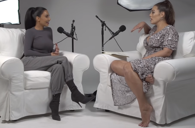 Kim Kardashian at the podcast Pretty Big Deal with Ashley Graham in 2018.

