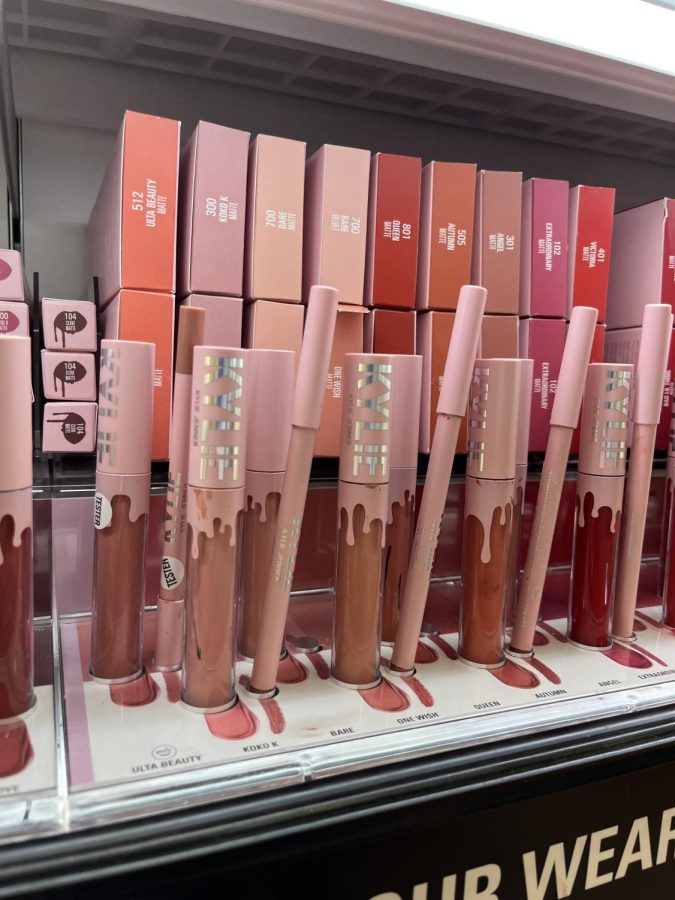 KYLIE Cosmetics viral lip kits, including a liquid lipstick and lip liner. 
