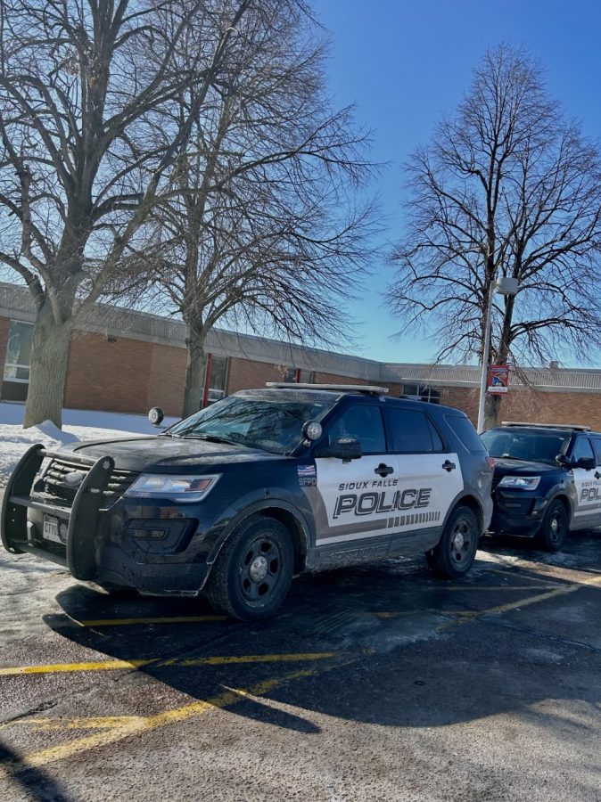 Local LHS police are around throughout the day at the high school. They not only keeping an eye out for cars but they also help out students in and out of the classroom.