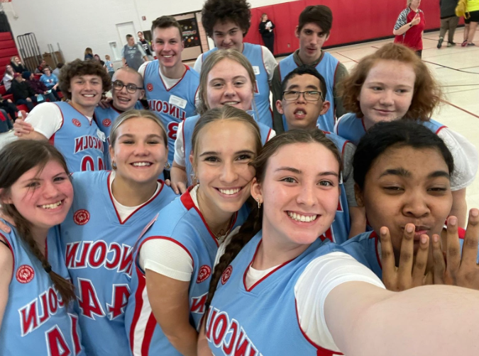 LHS Unified Team excited after winning their game and moving on to the State tournament.