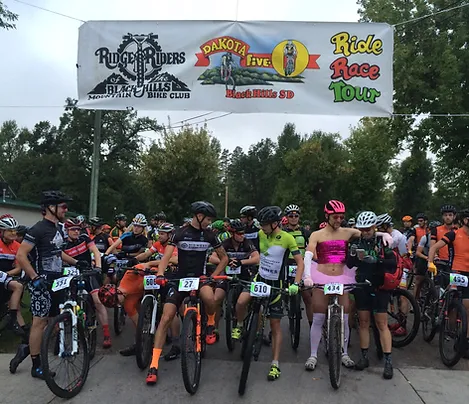 Before the start of the Five-O several years ago. Some riders wear fun costumes to add a silly aspect to the race.