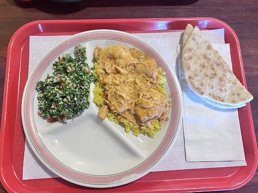 The meal that I ordered included chicken shish tawook, tabouli salad and pita bread.