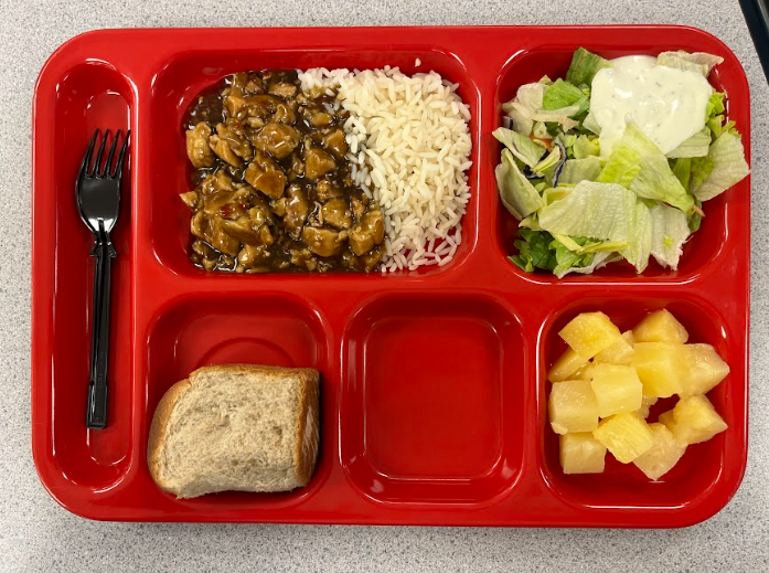 A standard LHS meal comes with an entree, a side, a fruit and a vegetable