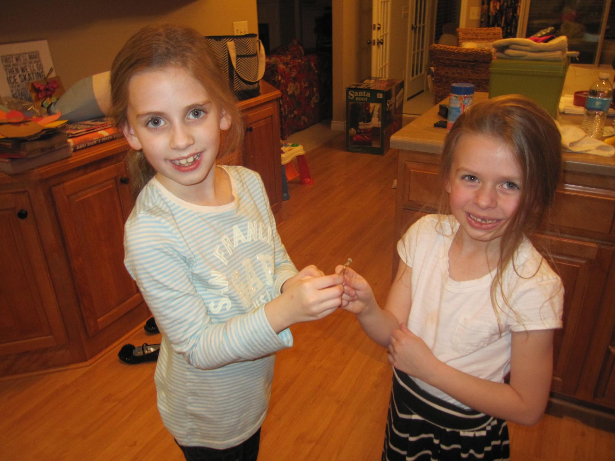 My sister and I split the wishbone on Thanksgiving as children. Photo used with permission by Nichole Miner. 
