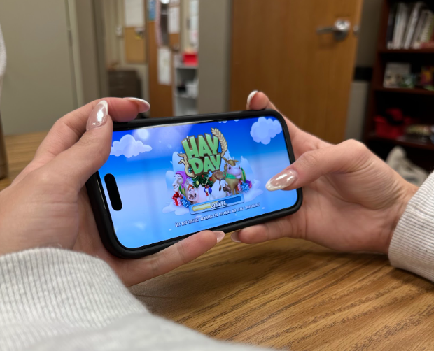 An LHS student logging into one of the most popular mobile games found in Apple’s App Store.