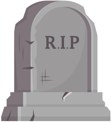 The tombstone that represents the fallen careers. (Used with permission by Canva)