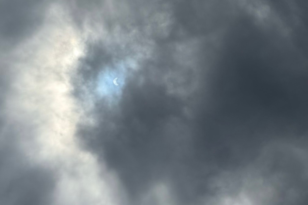 A view of the eclipse from the ground in Sioux Falls, SD at around 1:45 p.m.