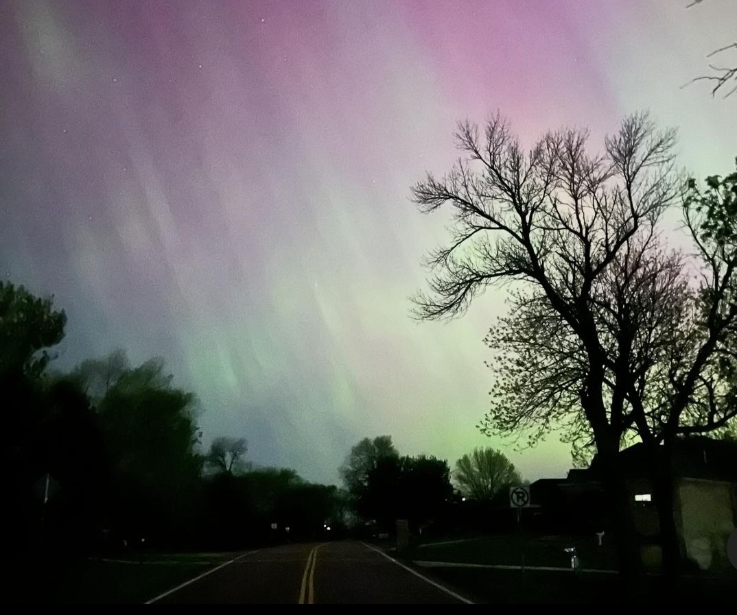 The northern lights were captured in Sioux Falls on Friday, May 11.
