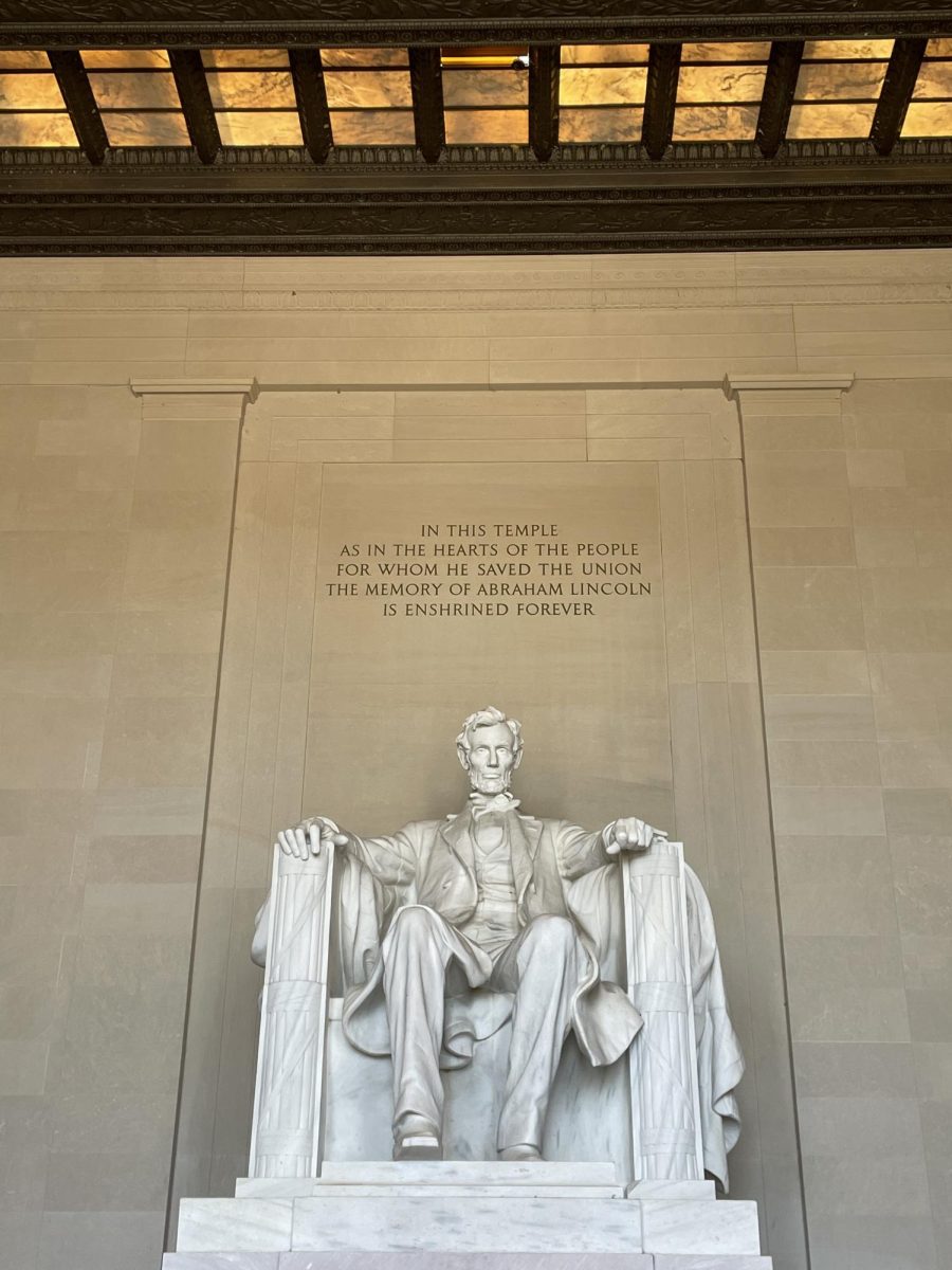 The icon of LHS sits at 19 feet tall in the Lincoln Memorial. The memorial was built from 1912-1922. 