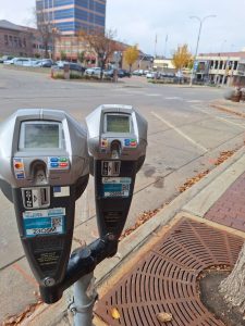 Parking meters on Main Ave downtown