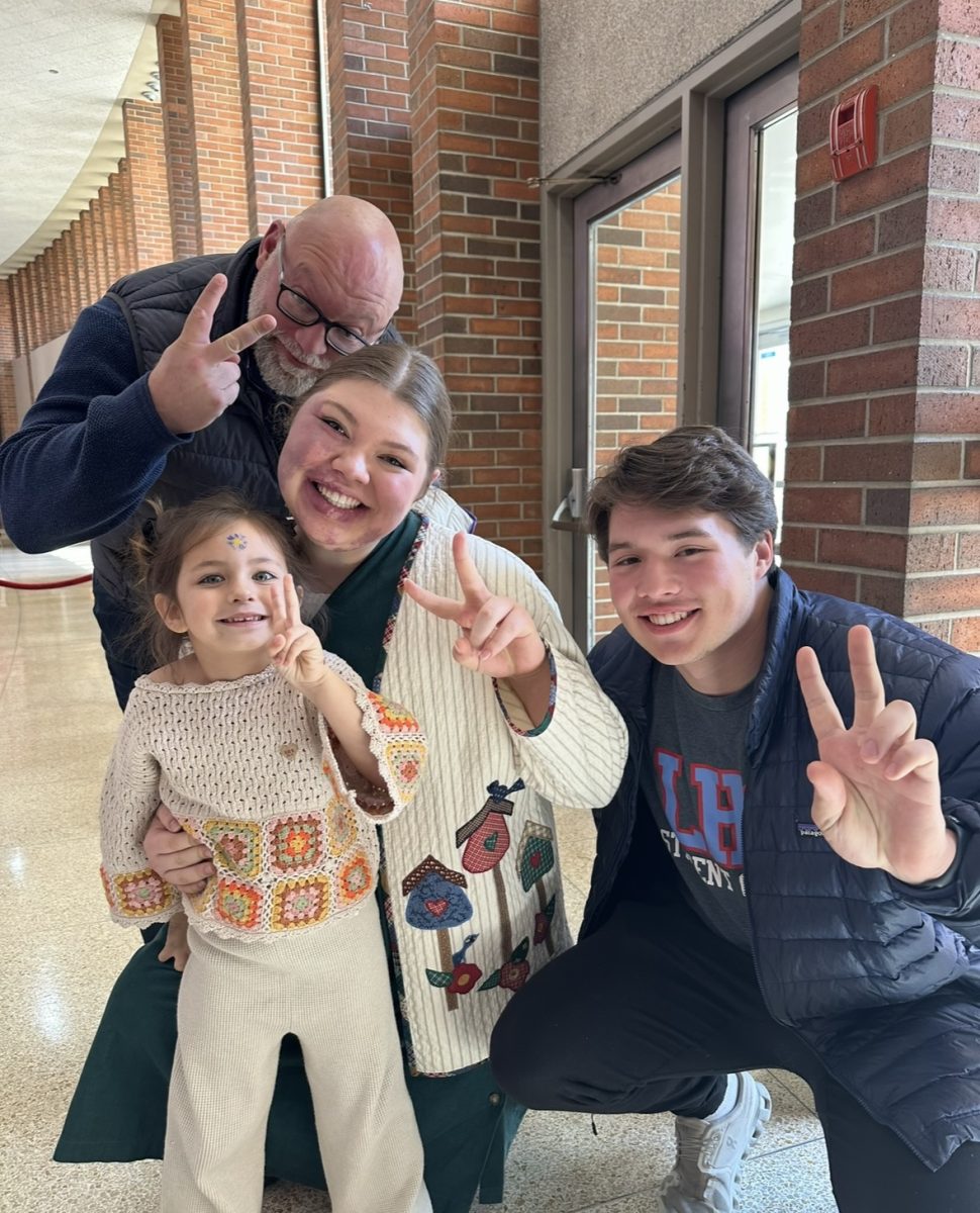 Zoe Quinn stands with her family members Joe Quinn, Ellie Quinn and Taylor Quinn after seeing the 2024 LHS spring musical “A Year With Frog and Toad.” (Photo used with permission by Emily Quinn)