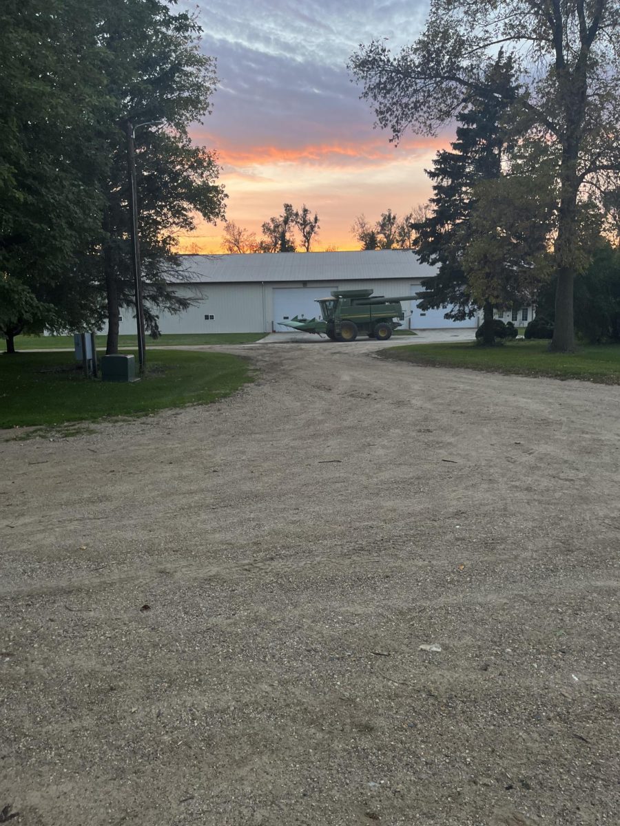 Autumn sunset in Astoria, SD.